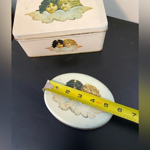 RARE Vintage Fiorucci Angel Cherub Tin Perfume Canisters/Containers:Cottage/Boho - Picture 8 of 11